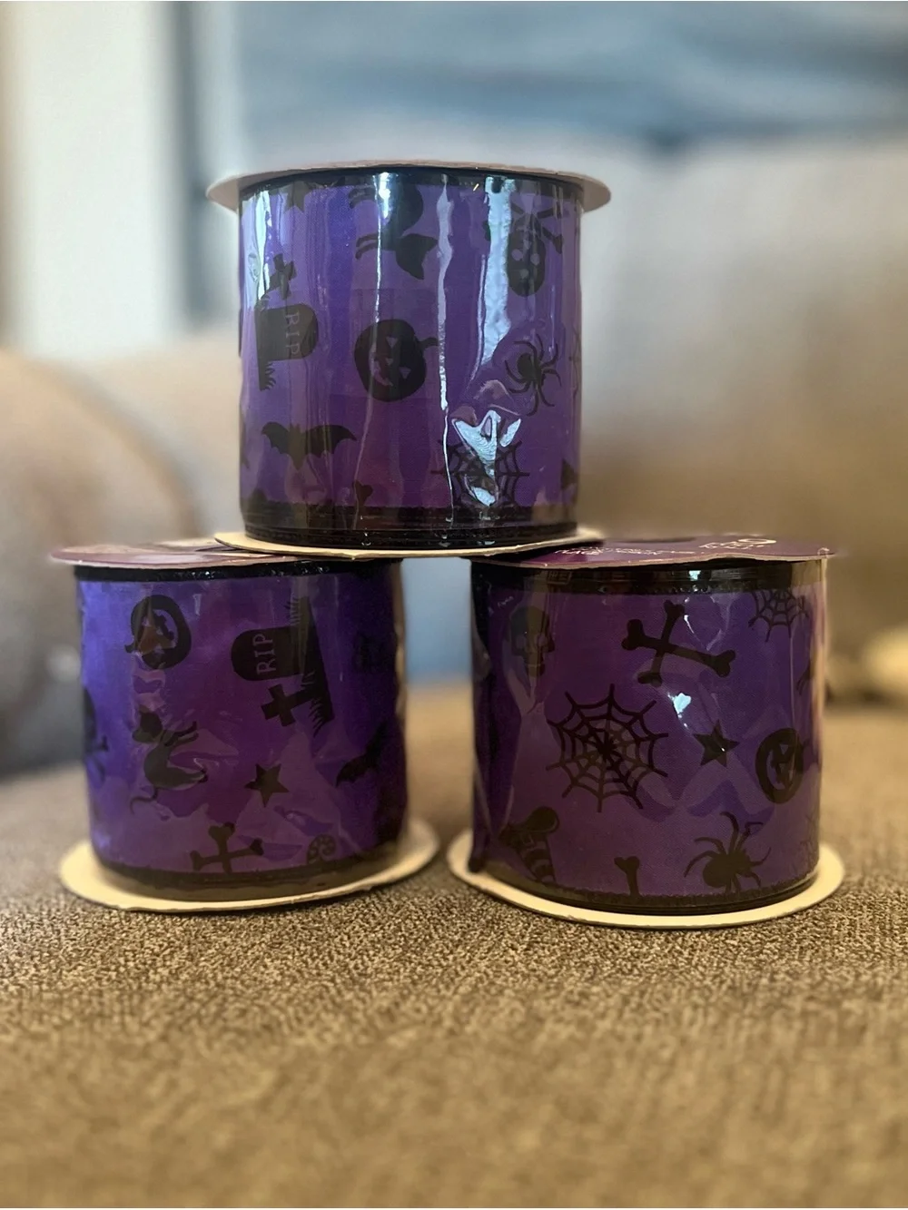Purple Halloween Decorative Ribbon - Crafts - Wreath
